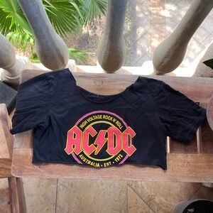AC/DC Black Crop Top